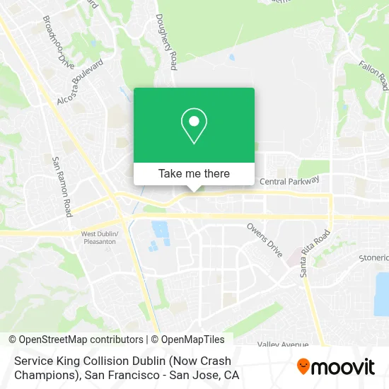 Service King Collision Dublin (Now Crash Champions) map