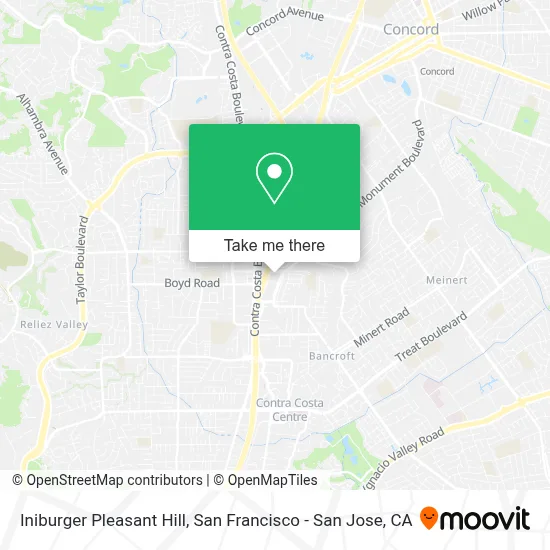 Iniburger Pleasant Hill map