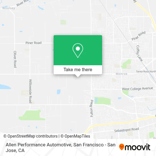 Allen Performance Automotive map