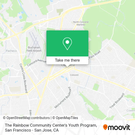 The Rainbow Community Center's Youth Program map