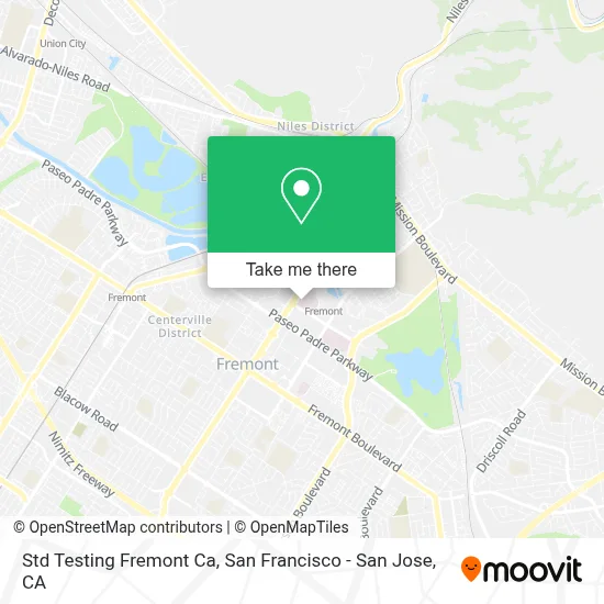 Std Testing Fremont Ca map