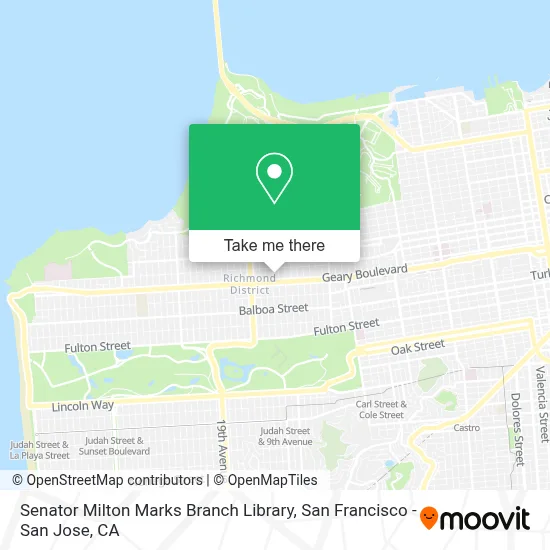 Senator Milton Marks Branch Library map