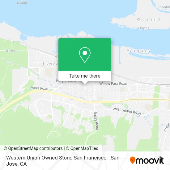 Western Union Owned Store map