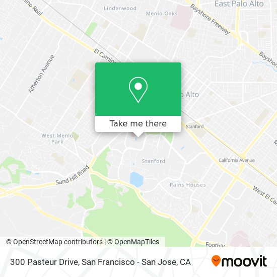 How to get to 300 Pasteur Drive in Palo Alto by Bus or Train?