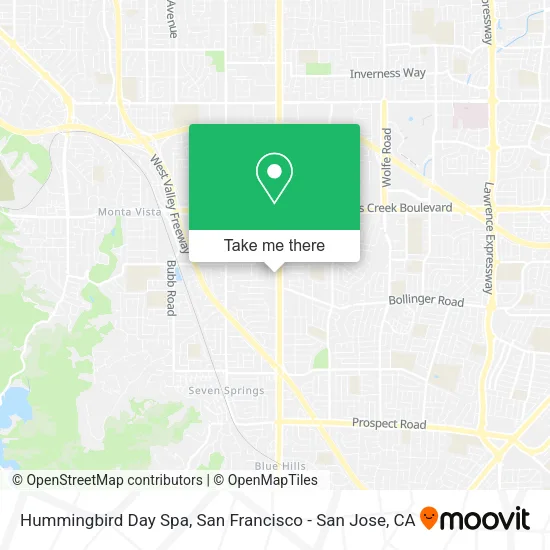 Hummingbird Day Spa map