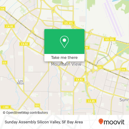 Mapa de Sunday Assembly Silicon Valley