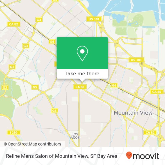Refine Men's Salon of Mountain View map