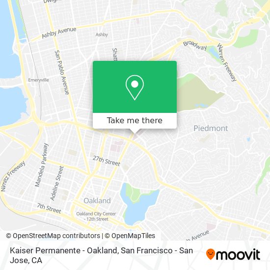 Mapa de Kaiser Permanente - Oakland