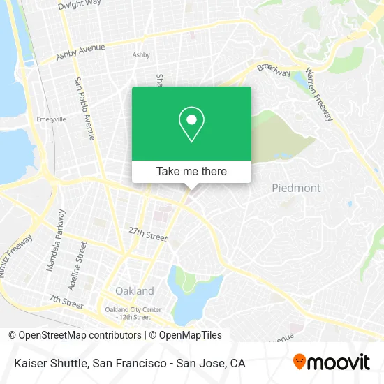 Kaiser Shuttle map