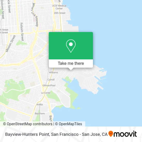 Bayview-Hunters Point map