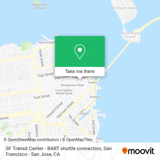 SF Transit Center - BART shuttle connection map