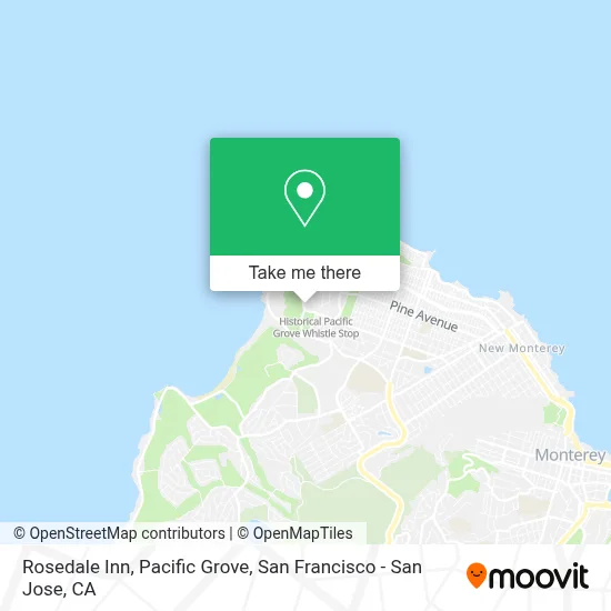 Rosedale Inn, Pacific Grove map