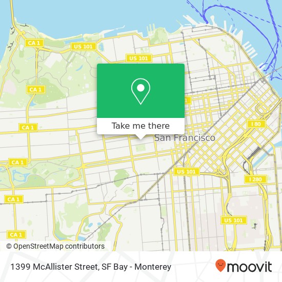 1399 McAllister Street map