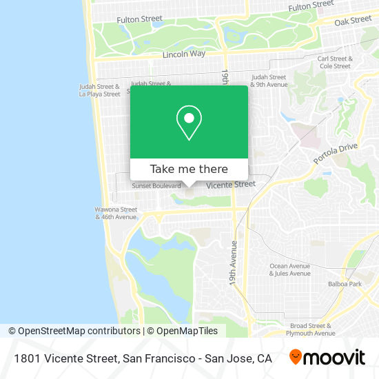 1801 Vicente Street map