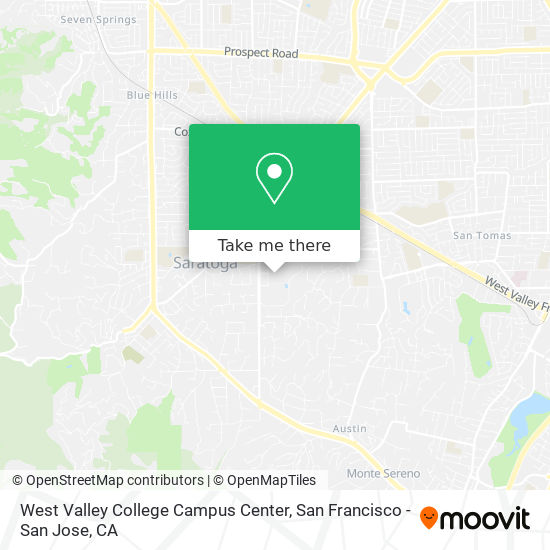 West Valley College Map How To Get To West Valley College Campus Center In Saratoga By Bus Or Train?