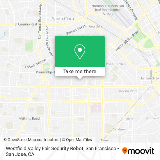 Westfield Valley Fair Security Robot map