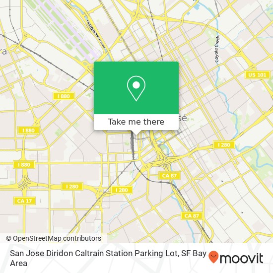 San Jose Diridon Caltrain Station Parking Lot map