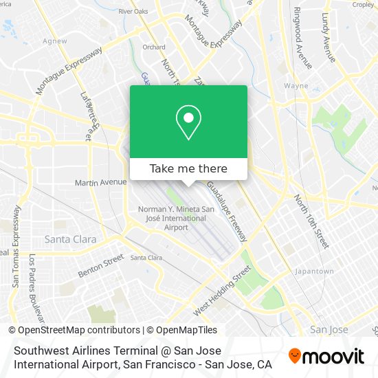 Southwest Airlines Terminal @ San Jose International Airport map