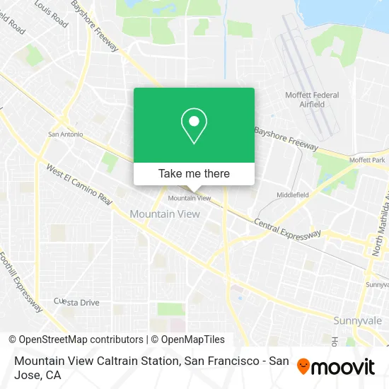 Mountain View Caltrain Station map
