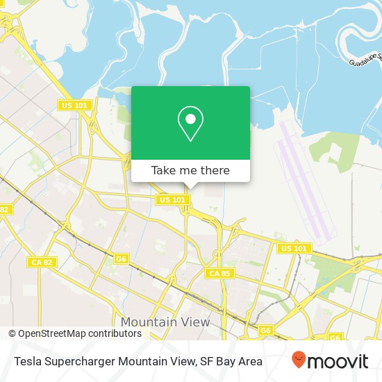 Mapa de Tesla Supercharger Mountain View