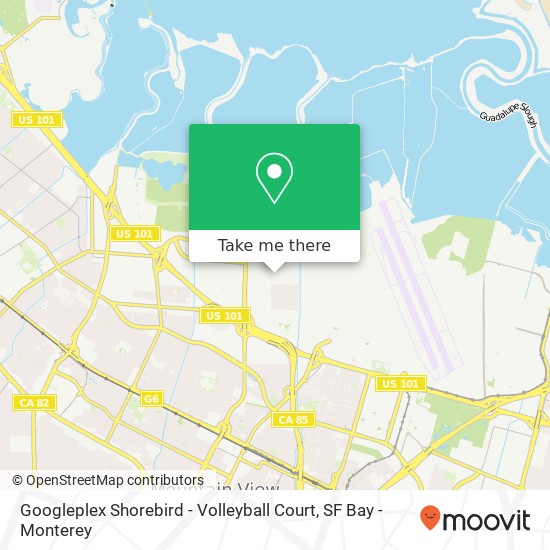 Mapa de Googleplex Shorebird - Volleyball Court