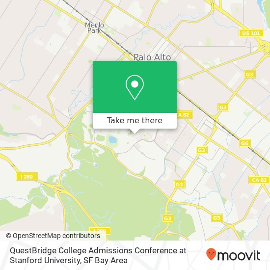 QuestBridge College Admissions Conference at Stanford University map