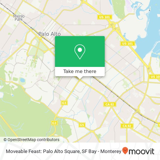 Moveable Feast: Palo Alto Square map