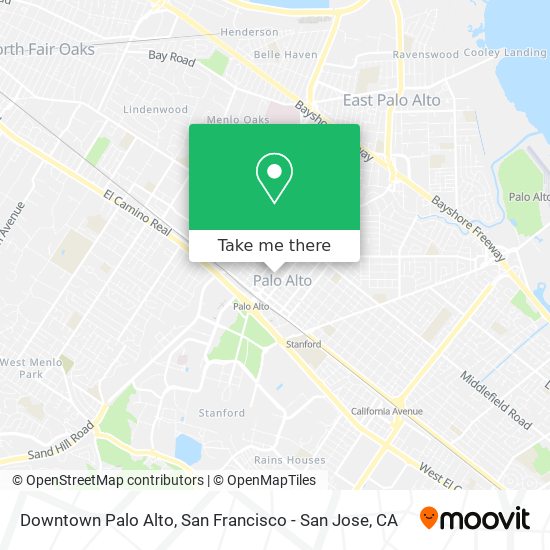Downtown Palo Alto map