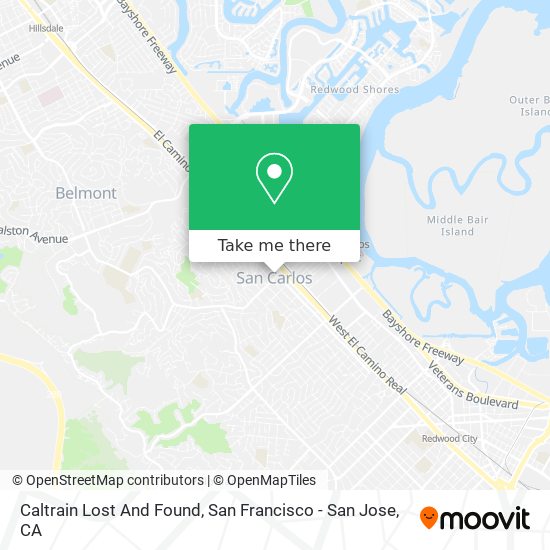 Mapa de Caltrain Lost And Found