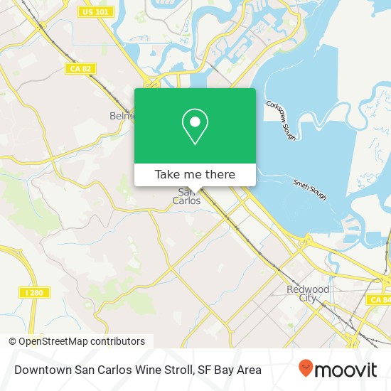 Downtown San Carlos Wine Stroll map