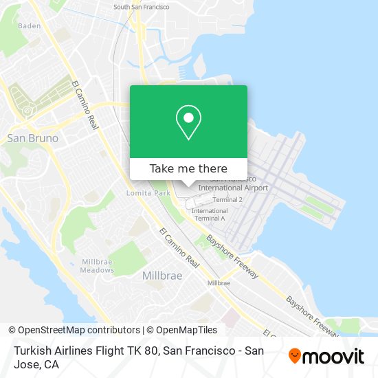 Mapa de Turkish Airlines Flight TK 80