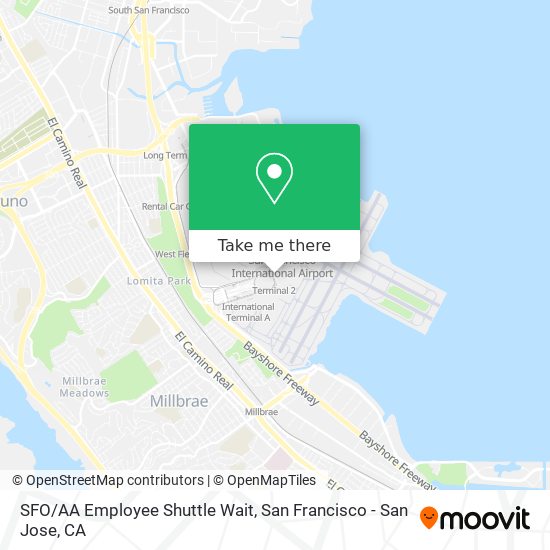 Mapa de SFO/AA Employee Shuttle Wait