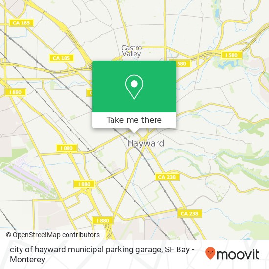 Mapa de city of hayward municipal parking garage