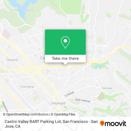Castro Valley BART Parking Lot map