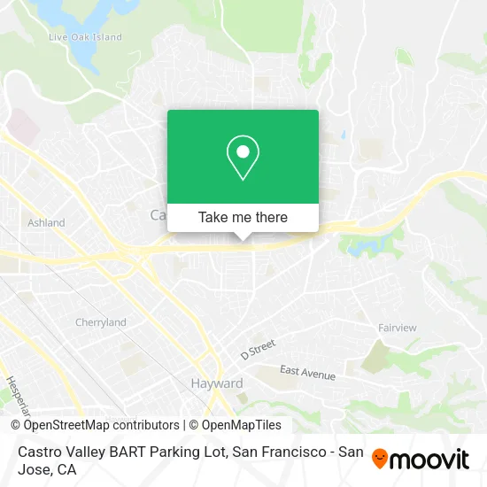 Castro Valley BART Parking Lot map
