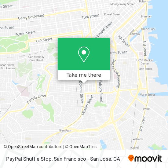 Mapa de PayPal Shuttle Stop