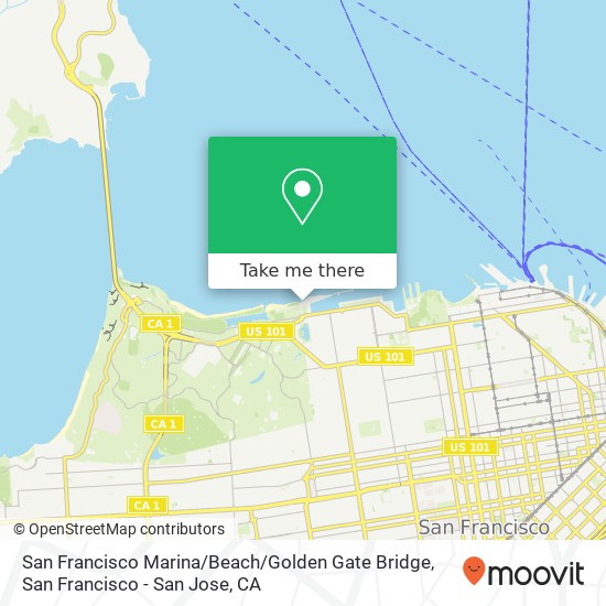 Mapa de San Francisco Marina / Beach / Golden Gate Bridge