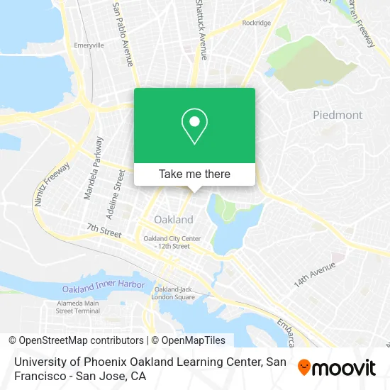 Mapa de University of Phoenix Oakland Learning Center