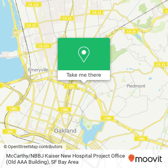 Mapa de McCarthy / NBBJ Kaiser New Hospital Project Office (Old AAA Building)