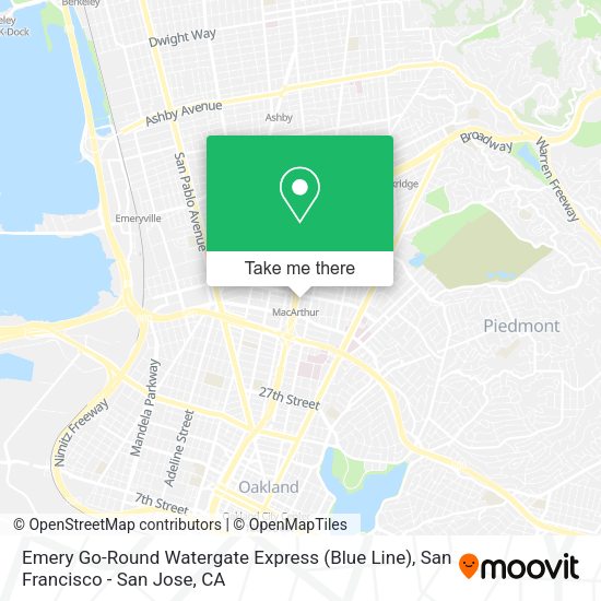 Emery Go-Round Watergate Express (Blue Line) map