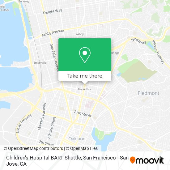 Mapa de Children's Hospital BART Shuttle