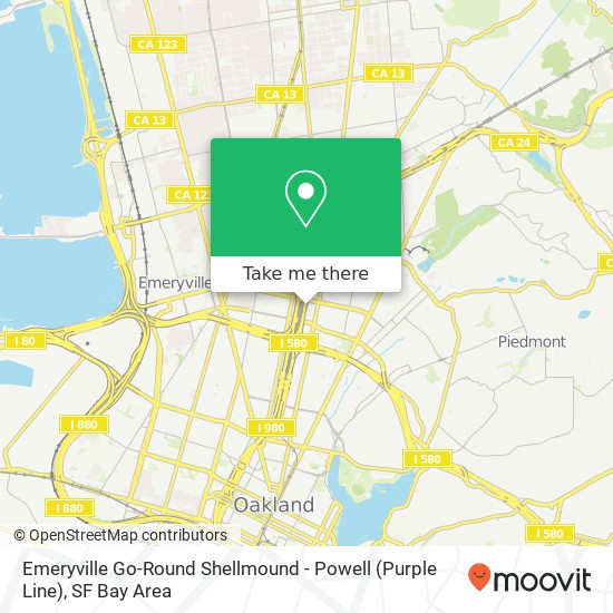 Mapa de Emeryville Go-Round Shellmound - Powell (Purple Line)