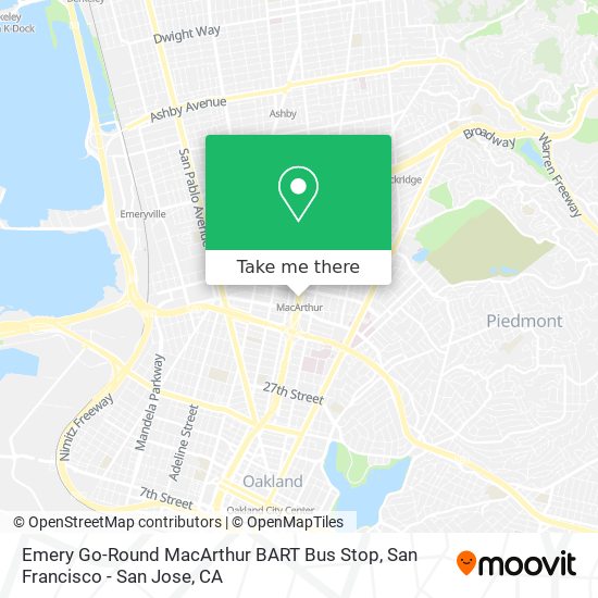 Emery Go-Round MacArthur BART Bus Stop map