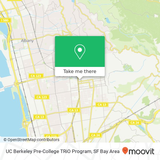 UC Berkeley Pre-College TRiO Program map