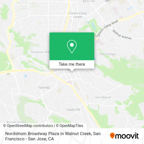 Nordstrom Broadway Plaza in Walnut Creek map
