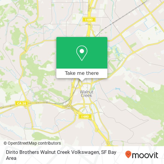 Dirito Brothers Walnut Creek Volkswagen map