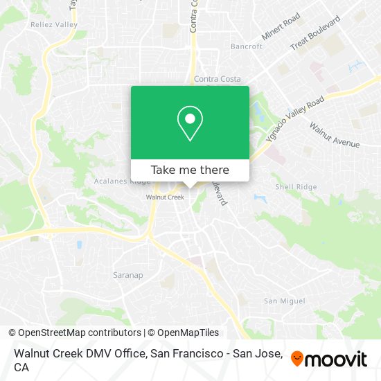 Mapa de Walnut Creek DMV Office