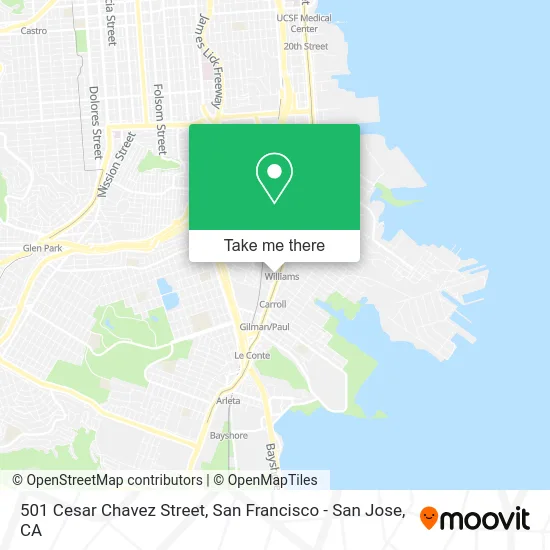 501 Cesar Chavez Street map