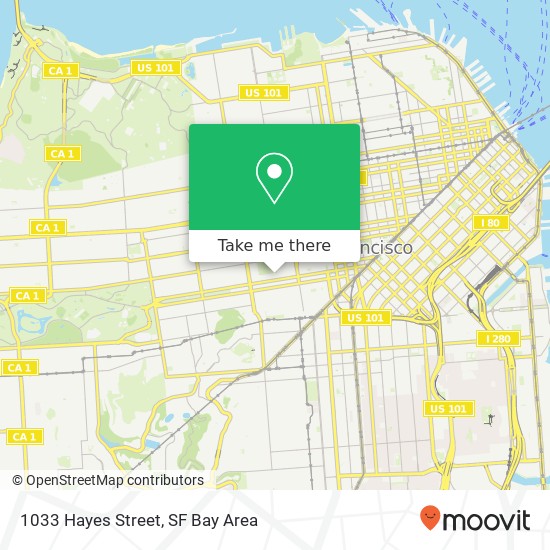 Mapa de 1033 Hayes Street