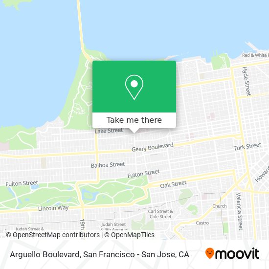 Mapa de Arguello Boulevard